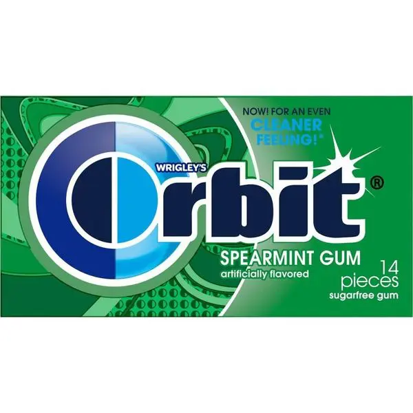Spearmint gum with green design