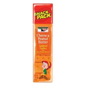 Cheese and peanut butter sandwich crackers