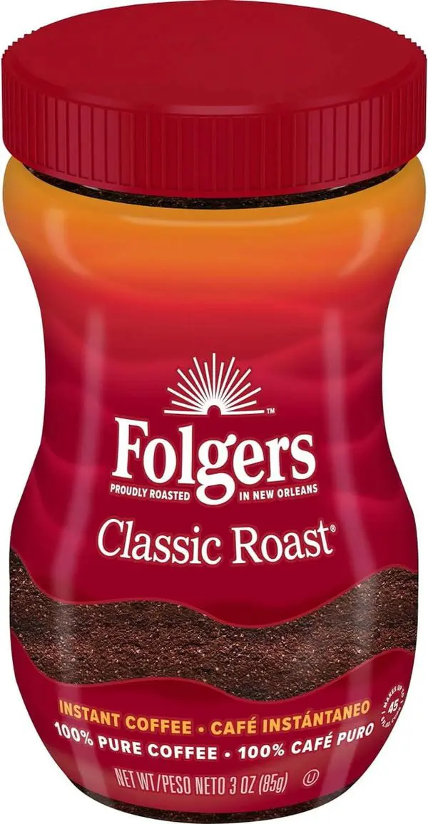 Folgers Classic Roast instant coffee jar