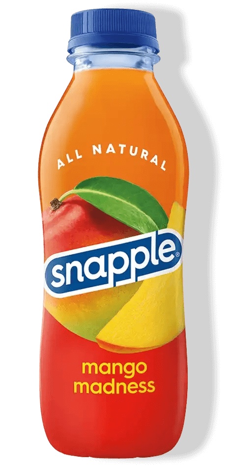 Snapple bottle with mango design