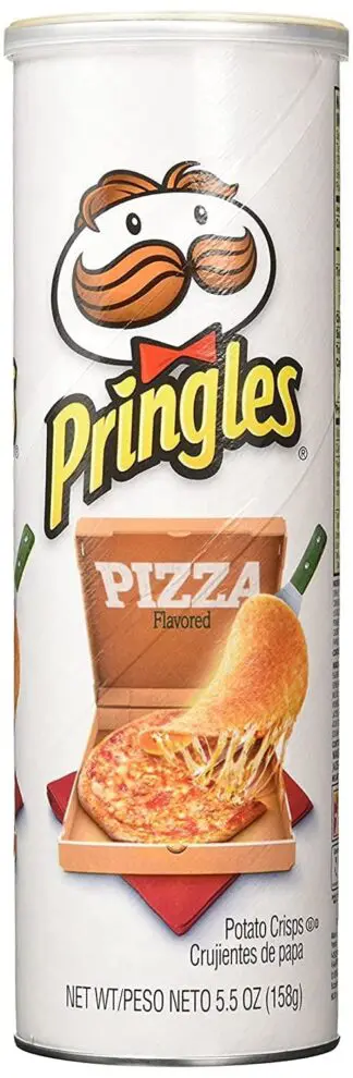 Pringles pizza flavored potato crisps can