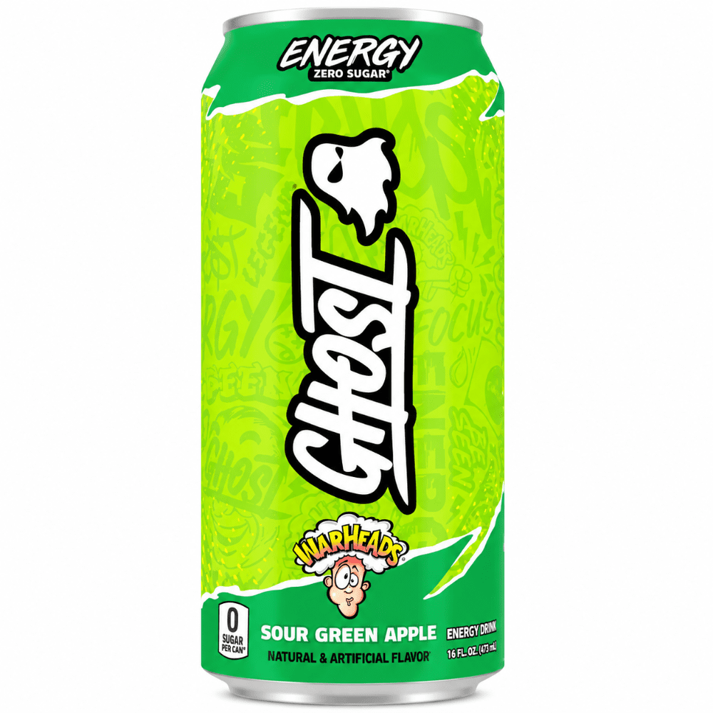 Ghost Energy Drink - 12 Pack - Sour Warheads Green Apple 16oz (Can)