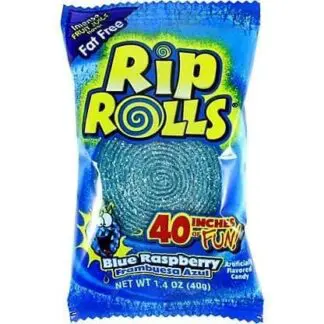 Rip Rolls Fruit Roll Candy - 24 Pack - Blue Raspberry 1.4oz