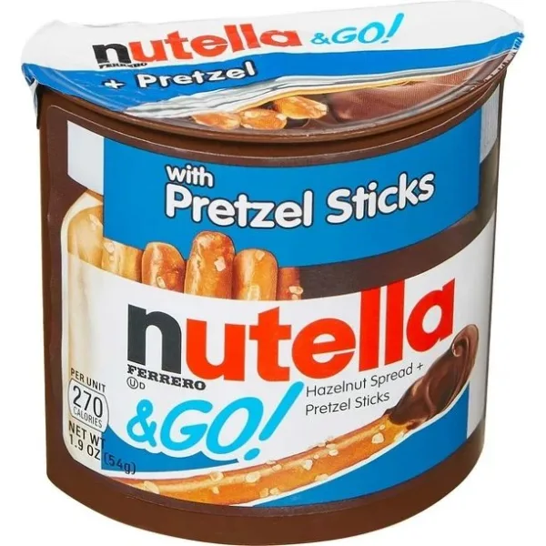 Nutella snack pack with pretzels