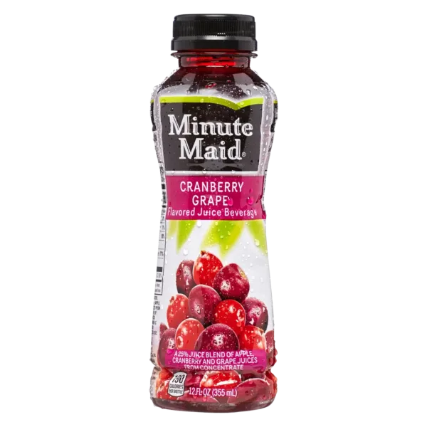 Cranberry grape juice with fruits label