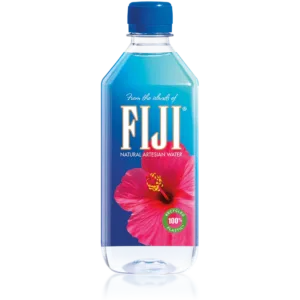 Artesian water bottle against black background
