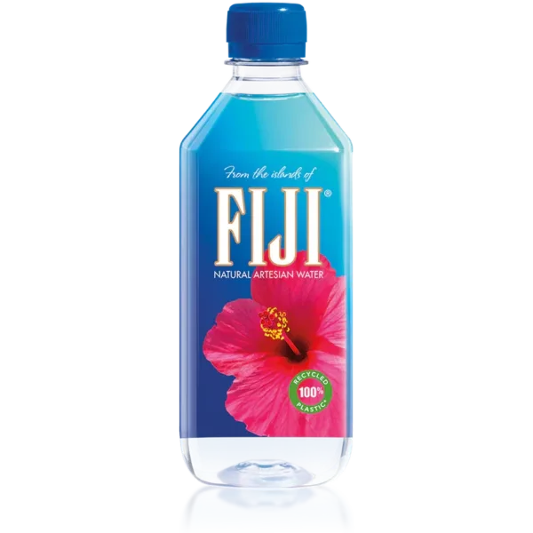 Artesian water bottle against black background