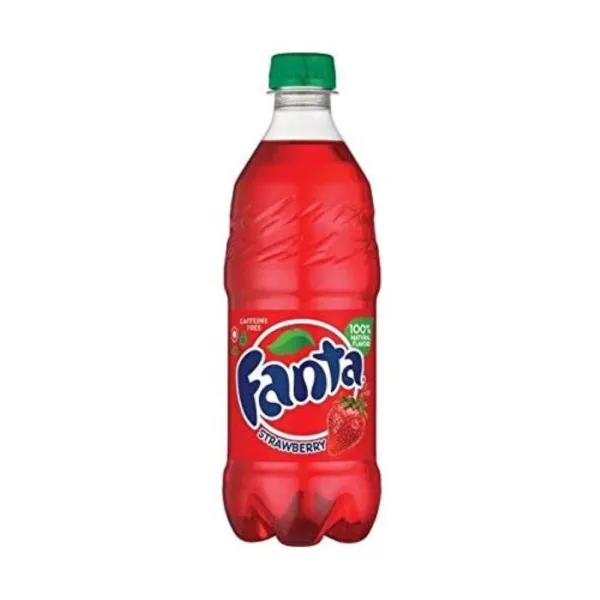 Fanta strawberry-flavored soft drink
