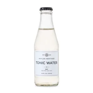 Clear bottle of tonic water