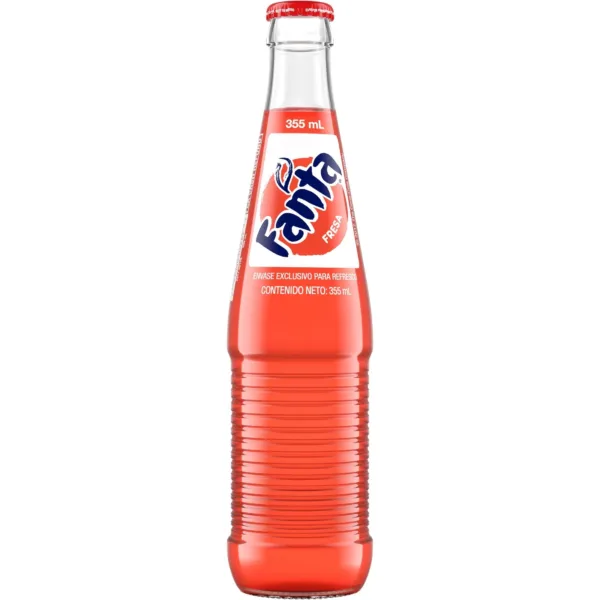 Fanta strawberry soda glass bottle