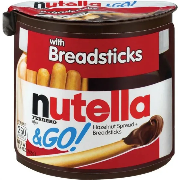 Nutella with breadsticks snack pack