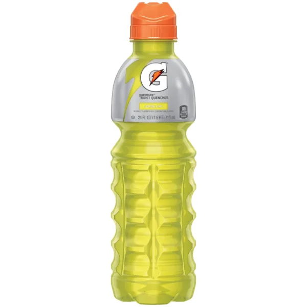 Lemon-lime flavored energy drink bottle