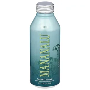 Purified water in aluminum bottle