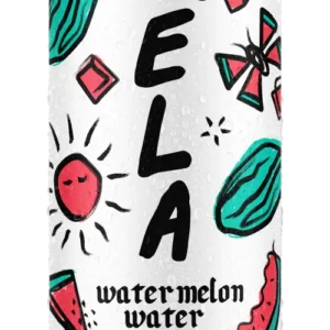 Hydrating beverage with watermelon illustrations