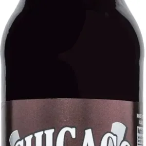 Chicago root beer bottle with skyline design