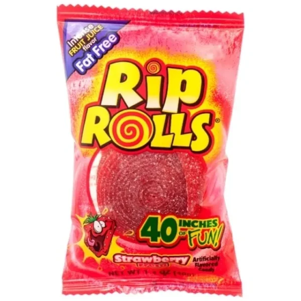 Rip Rolls strawberry candy wrapper