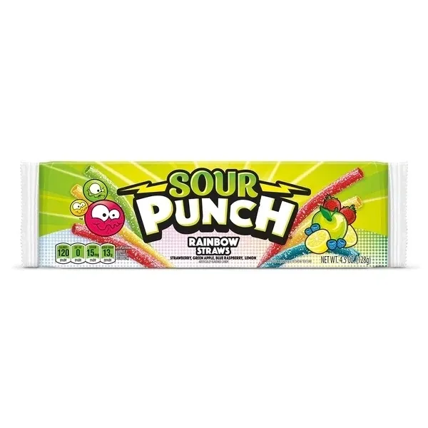 Sour Punch straws colorful packaging