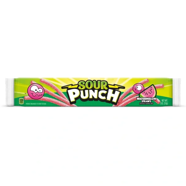 Sour Punch candy in green packaging