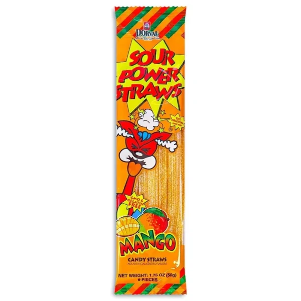 Sour Power Straws mango-flavored candy
