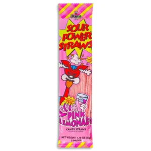 Pink lemonade candy straws package design