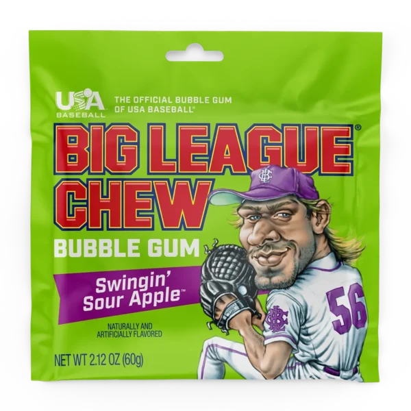 Sour apple bubble gum package