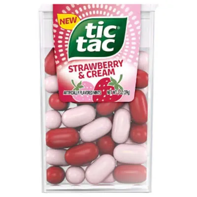 Strawberry and cream flavored Tic Tacs