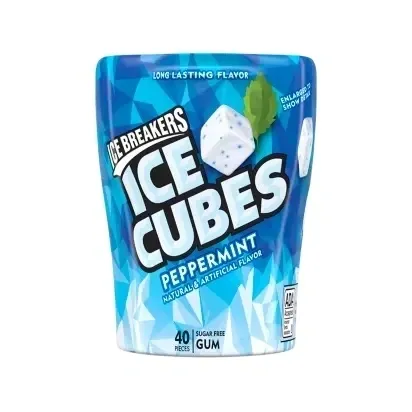 Peppermint gum container, blue packaging