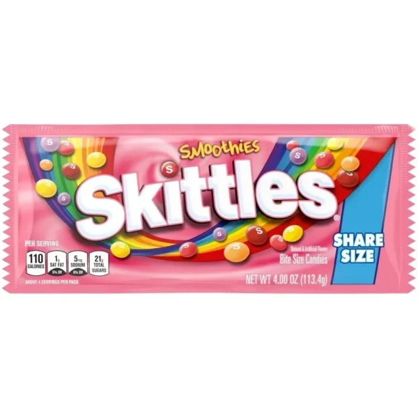 Colorful Skittles Smoothies packaging