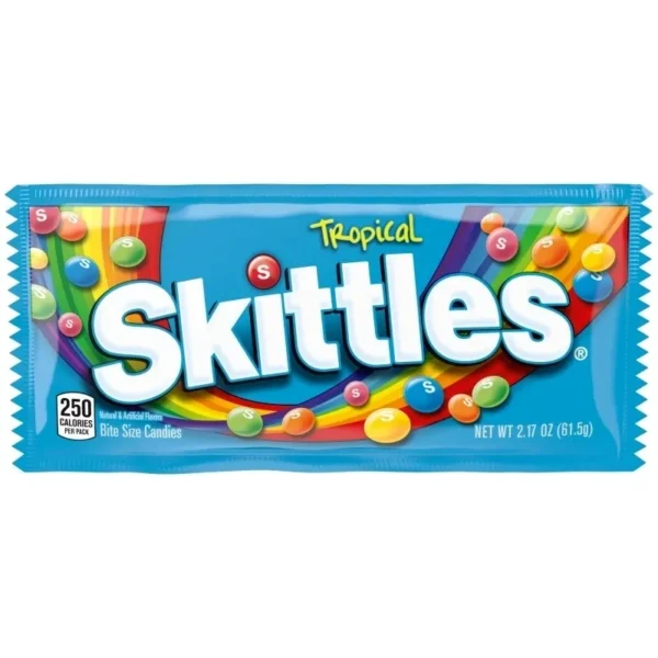 Tropical Skittles candy packaging
