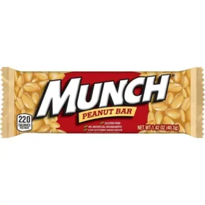 Peanut bar with red packaging