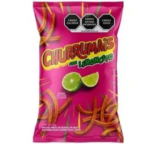 Pink bag of lime-flavored snacks