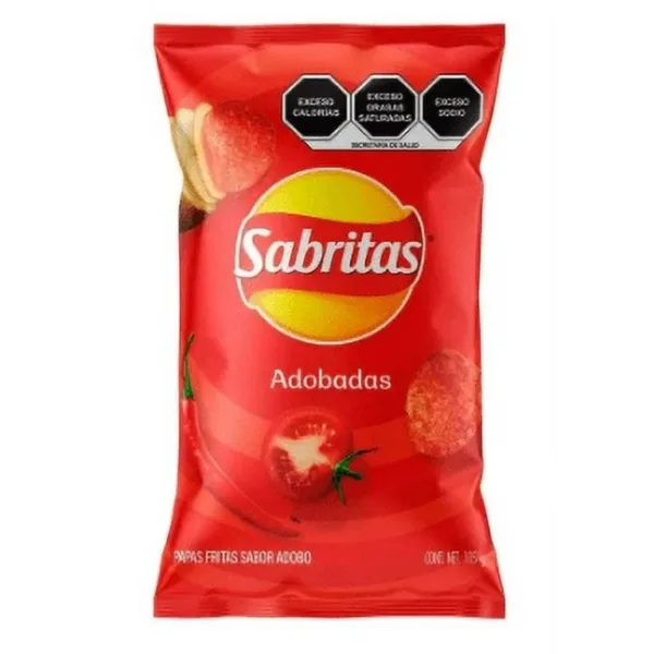 Red Sabritas Adobadas chips packaging