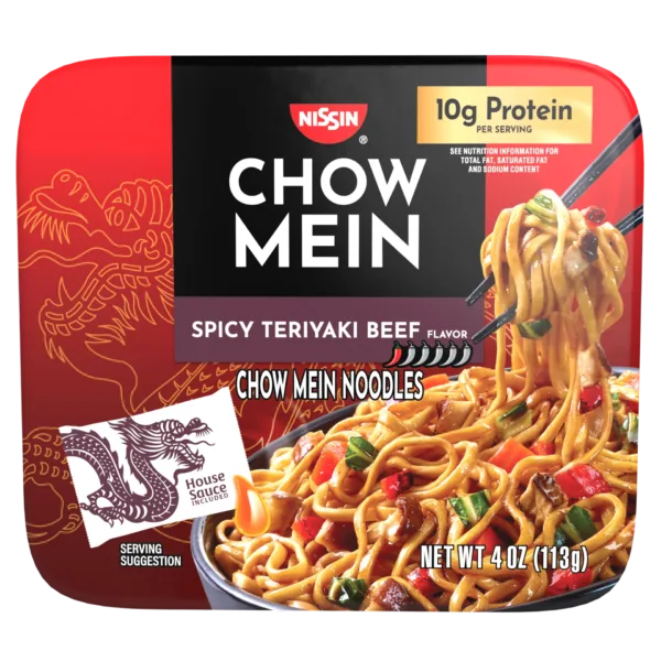Spicy beef flavor instant noodles package