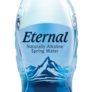 Blue bottle with mountain design