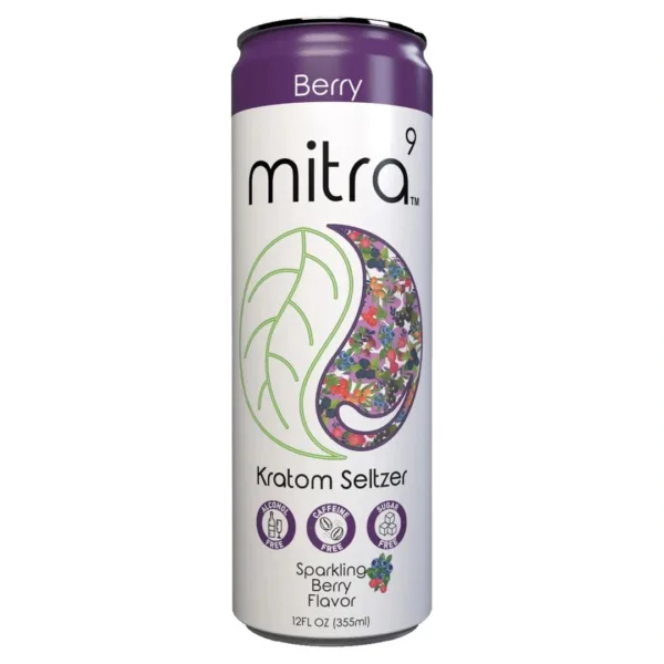 Berry-flavored kratom seltzer can