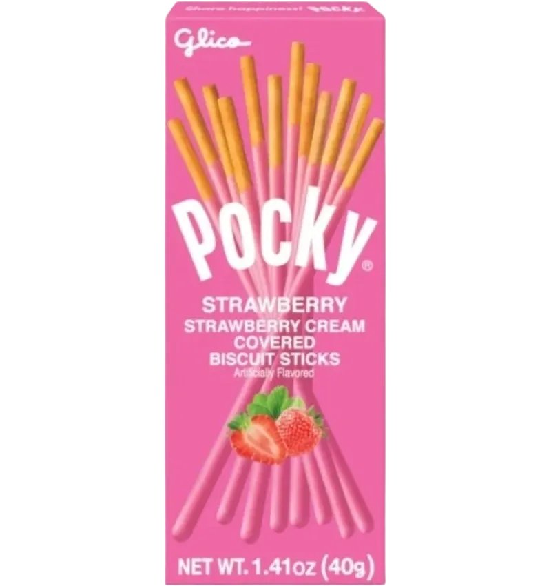 Pocky strawberry-flavored biscuit sticks package