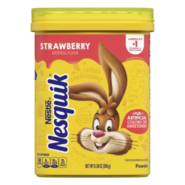 Nesquik strawberry flavor powder container