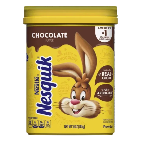 Nestlé Nesquik packaging with bunny design