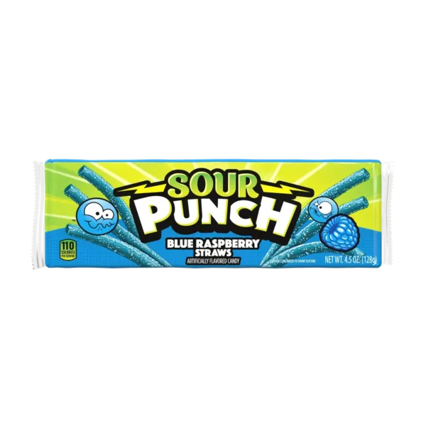 Sour Punch candy with blue packaging