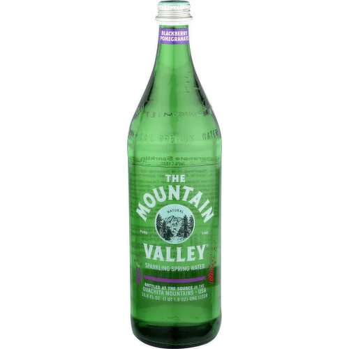 Glass bottle of Mountain Valley sparkling spring water
