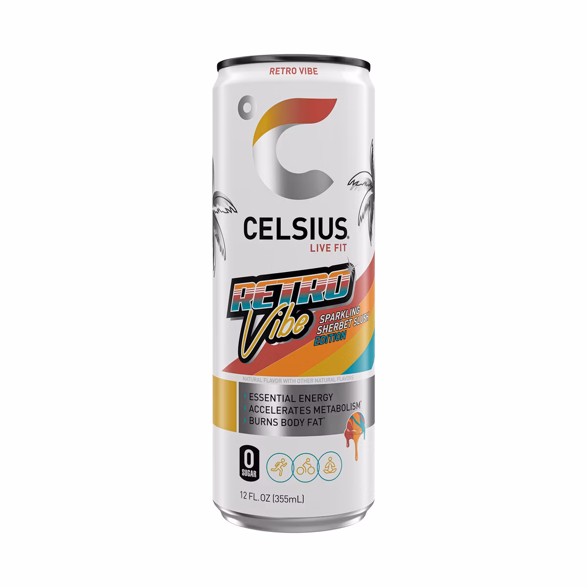 Celsius Energy Drink - 12 Pack - Sherbert Slush Retro vibe 12oz (Can)