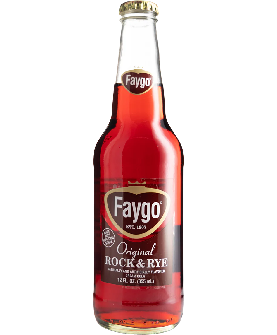 Faygo Rock and Rye glass soda bottle