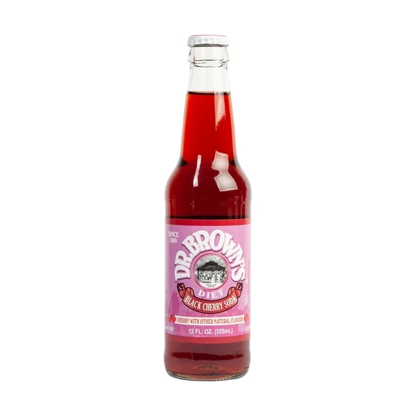 Dr. Brown's Diet Black Cherry Soda - 24 Pack - 12oz (Glass)