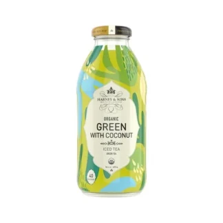 Harney & Sons Bottled Drinks - 12 Pack - Green Tea with Coconut - 16oz Glass