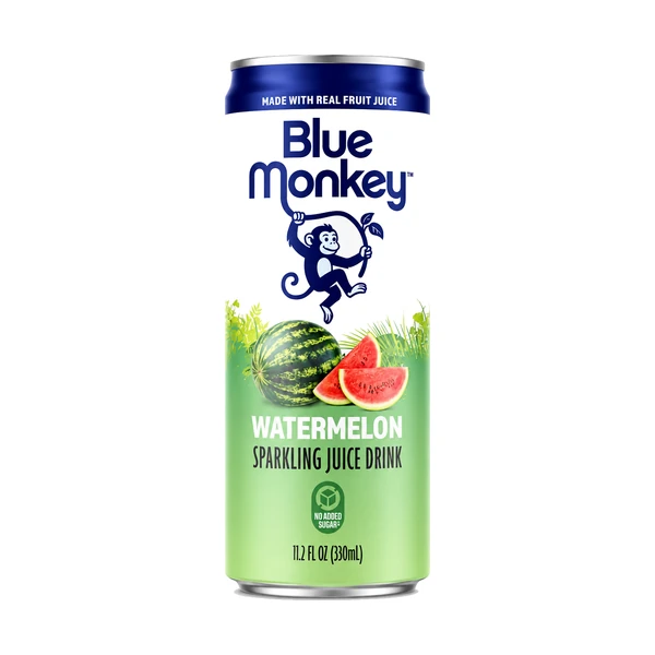 Blue Monkey Watermelon Sparkling Juice - 12 Pack - 330ml (Can)