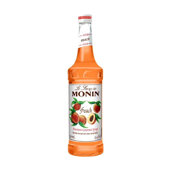 Monin Peach Syrup – 12 Pack – 750ml (Glass)
