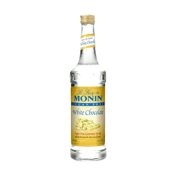 Monin Sugar Free White Chocolate Syrup – 12 Pack – 750ml (Glass)