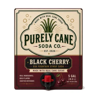 Purely Cane Soda Co - Black Cherry Fountain Syrup - 5 Gal Bag in Box