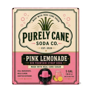Purely Cane Soda Co - Pink Lemonade Fountain Syrup - 5 Gal Bag in Box