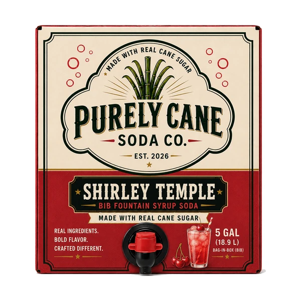 Purely Cane Soda Co - Shirley Temple Fountain Syrup - 5 Gal Bag in Box